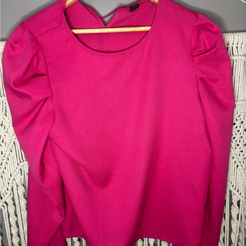 SHEIN Vibrant Pink Blouse